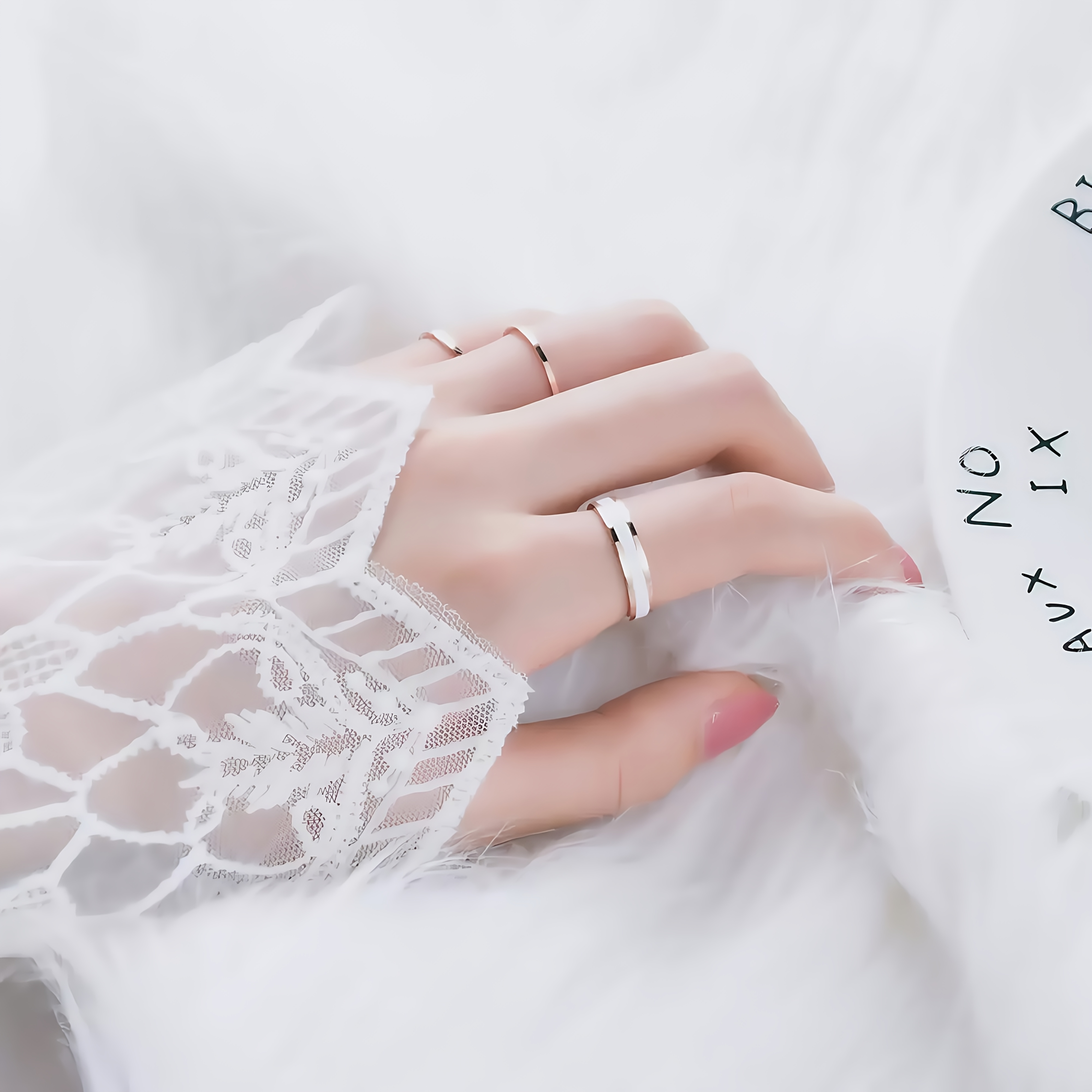 Rose Golden & Two Tone Ring for Women Minimalist Accessory